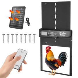 Solar-Powered Automatic Chicken Coop Door with LCD Display, Timer & Light Sensor, 4 Operation Modes, Aluminum Alloy Construction, 20M Remote Control – Secure and Convenient Poultry Door