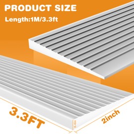 Threshold Ramps for Doorways Self-Adhesive Threshold Ramp for Doorways, Wheelchairs, Strollers, Scooters, Deceleration Ramp (Gray, 2/5" Height x 3.3Ft Long)