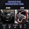 Breathable Leather Steering Wheel Cover with Non-Slip Grip for Enhanced