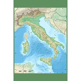 24x36 gallery poster, Topographic Map of Italy