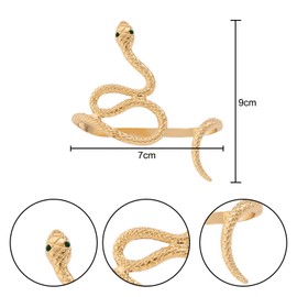 XNHIU Snake Hand Bracelet Open Snake Cuff Bangle Bracelet Adjustable Animal Cuff Bracelet Punk Serpent Bracelet for Women and Girls (Silver)