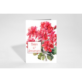 Red Door Inspirations Anniversary Card - Made in the USA! (4 Year Anniversary Card)