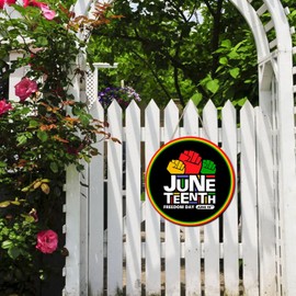 LOONELO Juneteenth Wreath Hanging Ornament, 1865 June Nineteenth Freedom Day Paper Decorations, 1pc African American Independence Day Hanging Pendant for Home, Office, Wall & Party Supplies