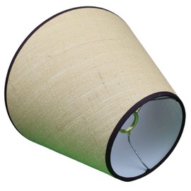 FenchelShades.com Round Lampshade 6" Top Diameter x 12" Bottom Diameter x 9" Slant Height with 6" Drop Threaded Uno Attachment (Burlap Natural (BTO))
