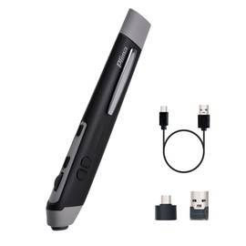Plima Patent, Intuitive Pen-tip Press-Down Function Equivalent to The Left Mouse Button,Pocket Ergonomic Dual Mode 2.4+BT Pen Mouse 2.0 Vertical Mice, Support Windows, Android,Linux, Mac OS (Grey)