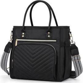 Lunch Bag Women,Insulated Lunch Box for Women Men with Shoulder Strap,Portable Reusable Large Adults Cooler Tote Bags for Work Picnic Hiking Beach (Black) - Color: Purple