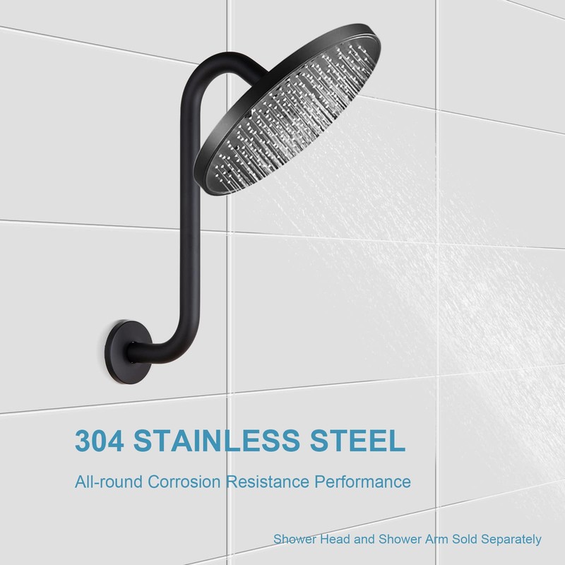 OFFO Shower Head Extension Arm 12 Inch, Matte Black S