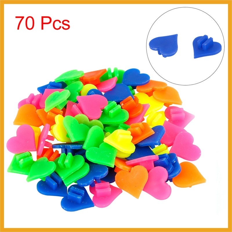 Partuto 70pcs Bicycle Wheel Spoke Bead Heart Shaped Bead Clip