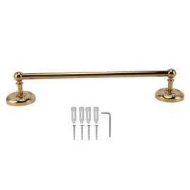 All Copper Bathroom Towel Bar European Style Wall Mounted Towel Rack for Bathroom 41cm Titanium Gold