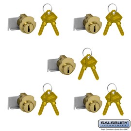 SALSBURY INDUSTRIES 2190-5 Lock for Americana Mailbox Door 2 Keys PER Lock-5 Pack