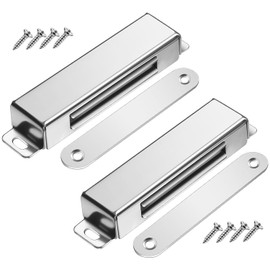 Greluma 2Pcs 95mm Cabinet Magnetic Latches Door Magnet Stainless Steel Magnetic Cabinet Door Latches Cabinet Door Magnetic Lock Cabinet Magnet for Closing Drawers Cabinet Doors
