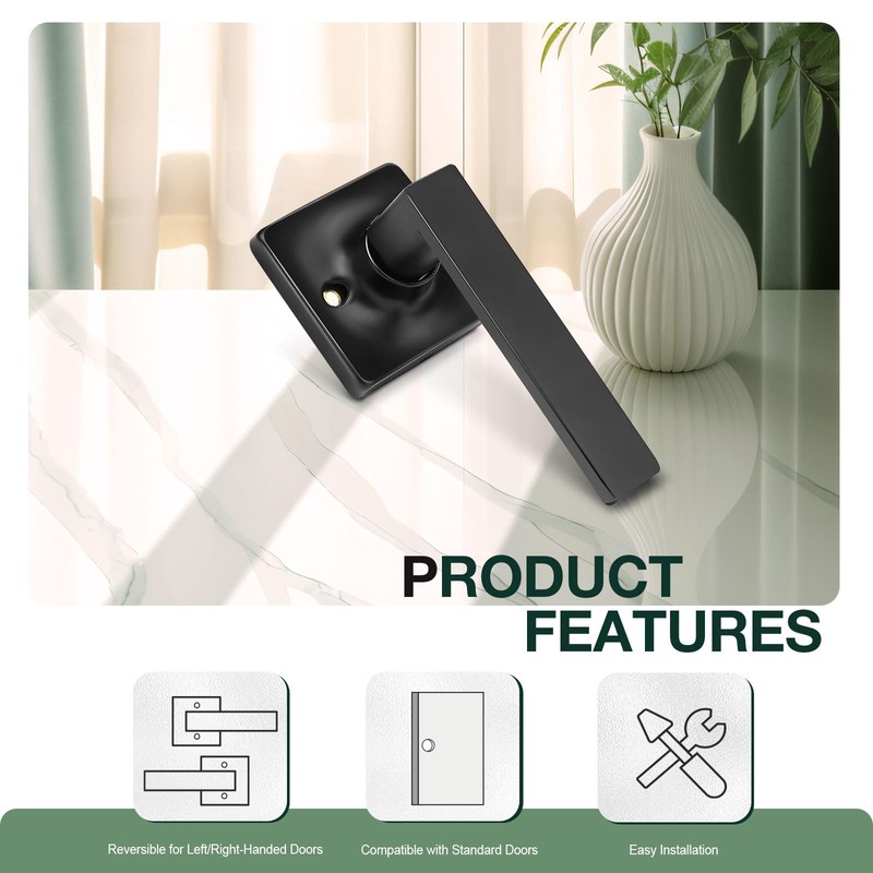 GOBEKOR 8 Pack Dummy Door Handles Matte Black Single Dummy