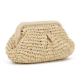 LHHMZ Straw Dumpling Clutch Bag Woven Straw Tote Straw Clutch for Women Summer Beach Bag Wicker Clutch