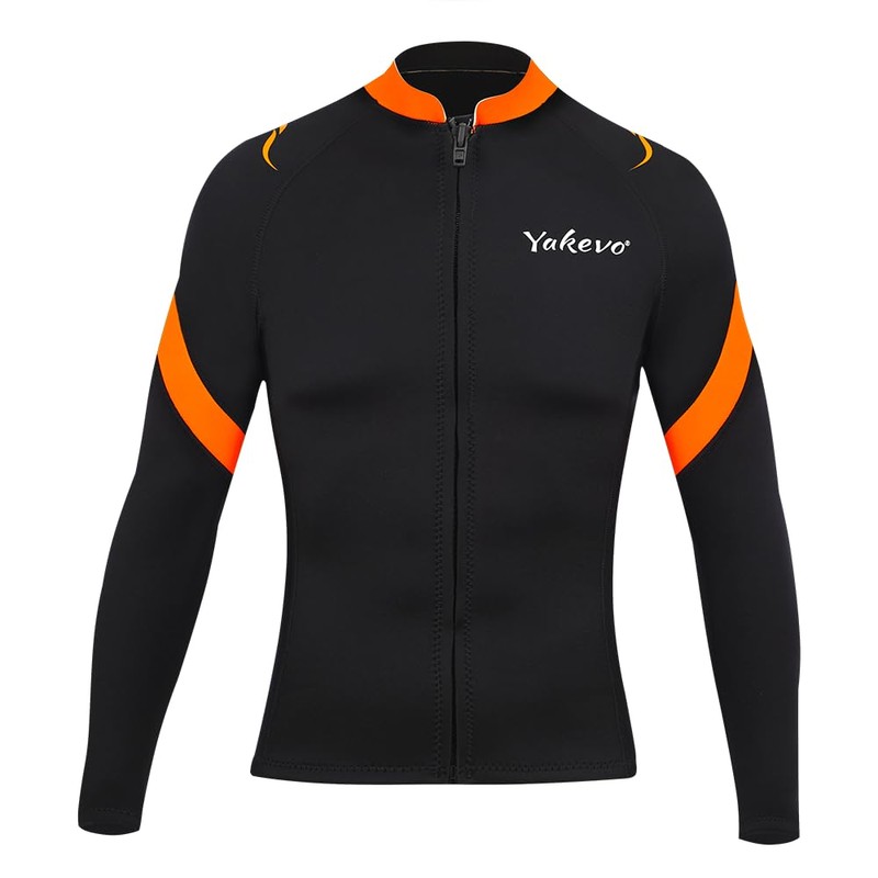 INTBOSS Wetsuit Top Men,3mm Mens Wetsuit Top Long Sleeve Wetsuit