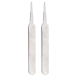ToolUSA (2 Pack) 4.25" (10.8 cm) Narrow Sharp Tweezers | Stainless Steel | Extra Precise Point | Essential for Crafting