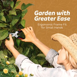 The Gardener's Friend Tijeras de poda, podadoras ligeras y pequeñas para jardinería ligera, ideales para flores muertas y podar madera ligera, ergonómicamente diseñadas para manos más pequeñas