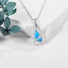 HUKKUN Butterfly Fairy Necklace for Women 925 Sterling Silver Blue
