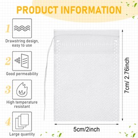 1000 Pcs Disposable Tea Bags Bulk for Loose Leaf Tea Drawstring Empty Coffee Sachets Filter Infuser Strainers for Coffee Spice Christmas Herbs Gift(2 x 2.76 inches)