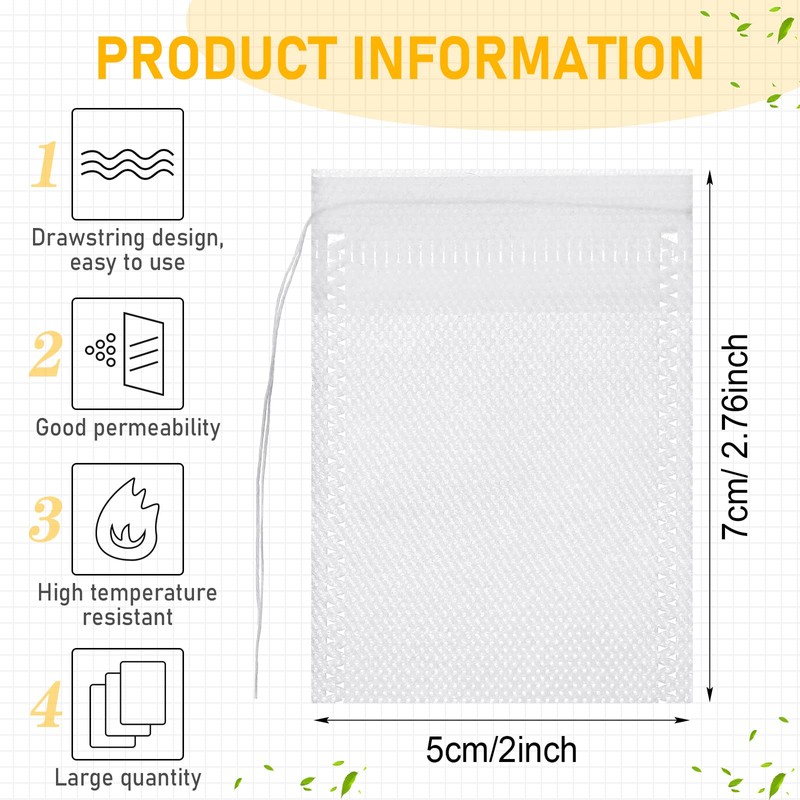 1000 Pcs Disposable Tea Bags Bulk for Loose Leaf Tea