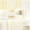 12 Sheets Gold Nail Art Stickers Decals 3D Self Adhesive