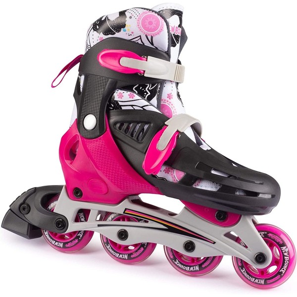 New Bounce Adjustable Inline Skates for Kids - 4 Wheel