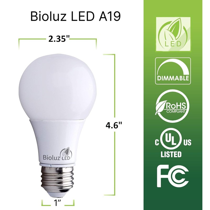 Bioluz LED 100W LED Bulbs, Dimmable LED Light Bulbs, Natural
