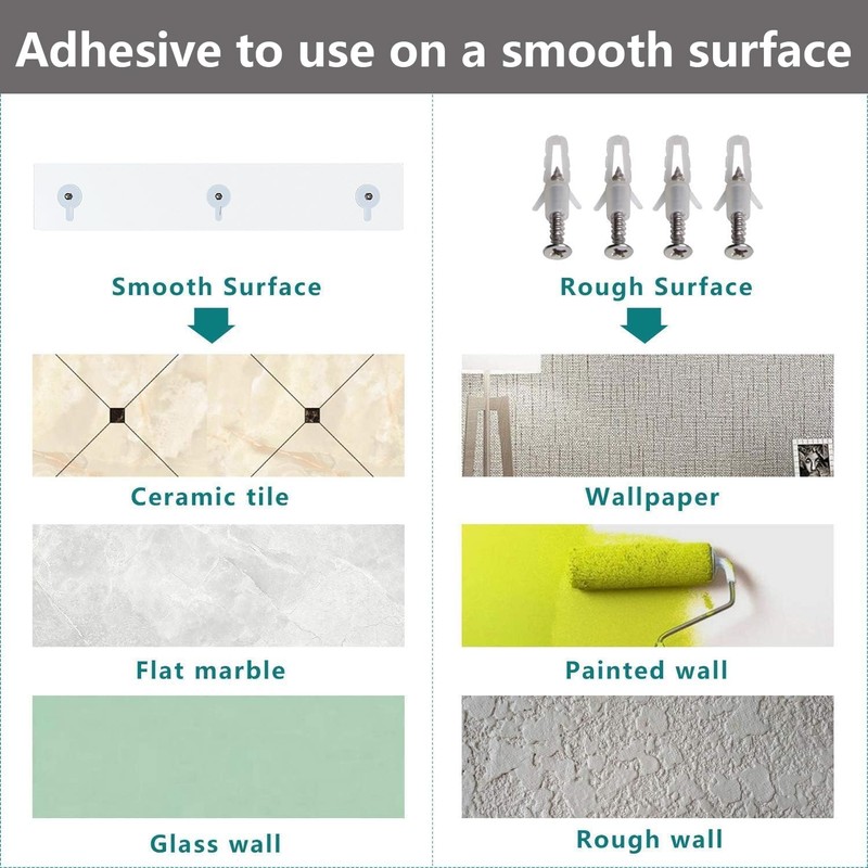 Bakzon Acrylic Shower Shelves 2 Pack, Self Adhesive No Drill