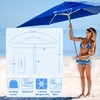 AMMSUN 8ft Large Beach Umbrellas for Sand Heavy Huty Wind