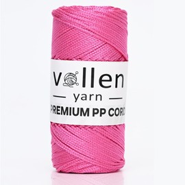 VollenYarn 1.5mm Polyester Macrame Cord,163 yds,Crochet Thread, Polyester Rope 100% Polypropylene,Polyester Crochet Bag Yarn,Thread for Macrame and Home Decoration (Fuchsia, 1 Pieces)