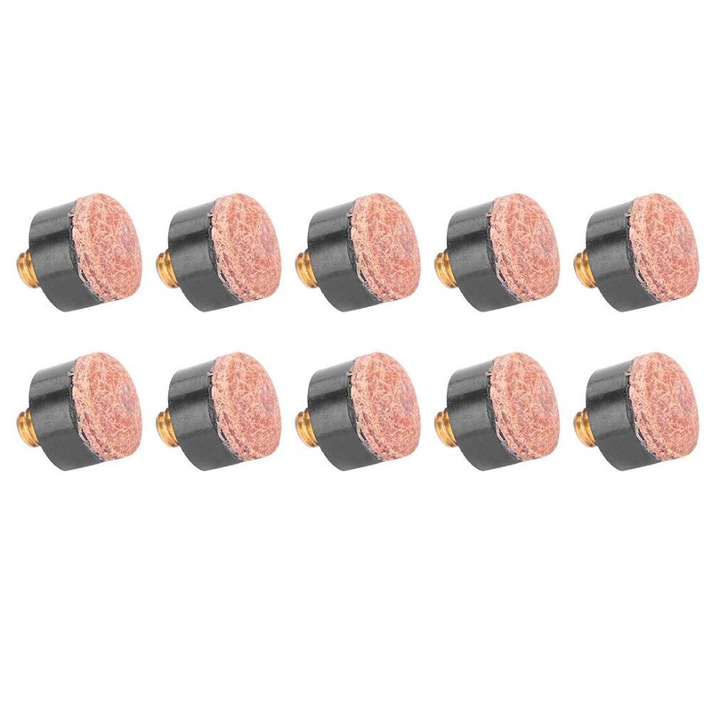 10pcs Hard Leather Billiard Pool Cue Stick Screw-on Tips Replacement