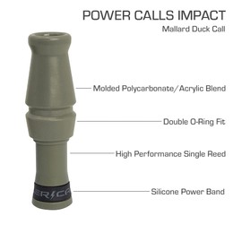 Higdon Outdoors Power Calls: Mallard Duck Call, Impact, Single Reed, OD Green