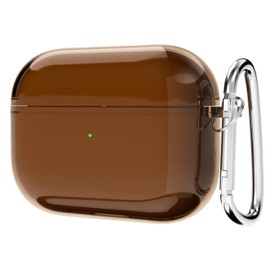 Svanove for Airpods Pro 1st Generation Case Clear (2019), Transparent Cute Airpods Pro Case Silicone Cover Accessories, Soft TPU Rubber Airpods Case for Women Girl, Brown