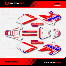 Factory EFX Red White & Blue Shift Racing Graphics kit fits 01-03 Honda XR80 Xr100 XR 80 100