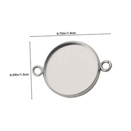SHINEOFI 20pcs Stainless Steel Blank Bezel Tray Pendant Connectors with Dual Loops for DIY Jewelry Round Cabochon Settings for Necklaces and Keychains Durable Crafting Base