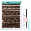 GEMERRY Brown Individual Eyelash Set, 80D Cluster Eyelashes, 0.07 D