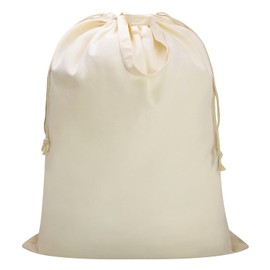 CALACH Canvas Laundry Bag 33"Lx 35"H, Thick Cotton Laundry Bag with Handles & Drawstring, Extra Large Heavy Duty Washable Basket Liner Hamper Liner Canvas Storage Sack (Beige XL, 1 Pack)