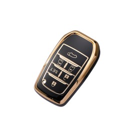 Kinotaka Toyota TPU Smart Key Case, Alphard, Vellfire 30 Series, Late and Early Period, New Sienta, 6 Buttons, Perfect Size Key Cover, Black
