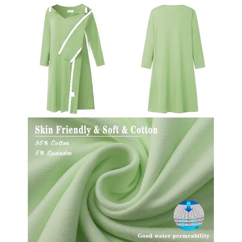 Women's Post Shoulder Surgery Dress 3/4 Sleeve Full Open Side