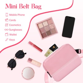 Fanny Pack for Women Men, Water-resistant Crossbody Belt Bag with Pockets for Phone, Adjustable Waist Pack with Zipper Pouch for Running, Travel, Hiking, Workout