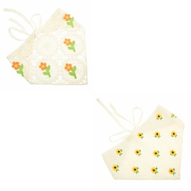 OSOPLAY 2 PCS Crochet Bandana for Women Triangle Floral Headscarf Knitted Hollow Hair Scarves for Women Girls (Floral)