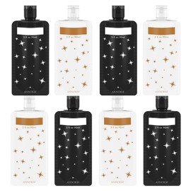 ANNOKSF 8 Pack Travel Pouches for Toiletries, Refillable squeeze Liquid travel pouches,Travel Shampoo and Conditioner Pouches,3oz leak proof travel pouches (Star)