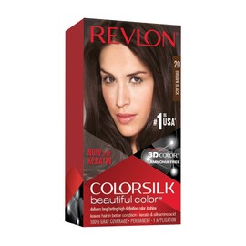 Revlon ColorSilk Hair Color, 20 Brown Black 1 ea