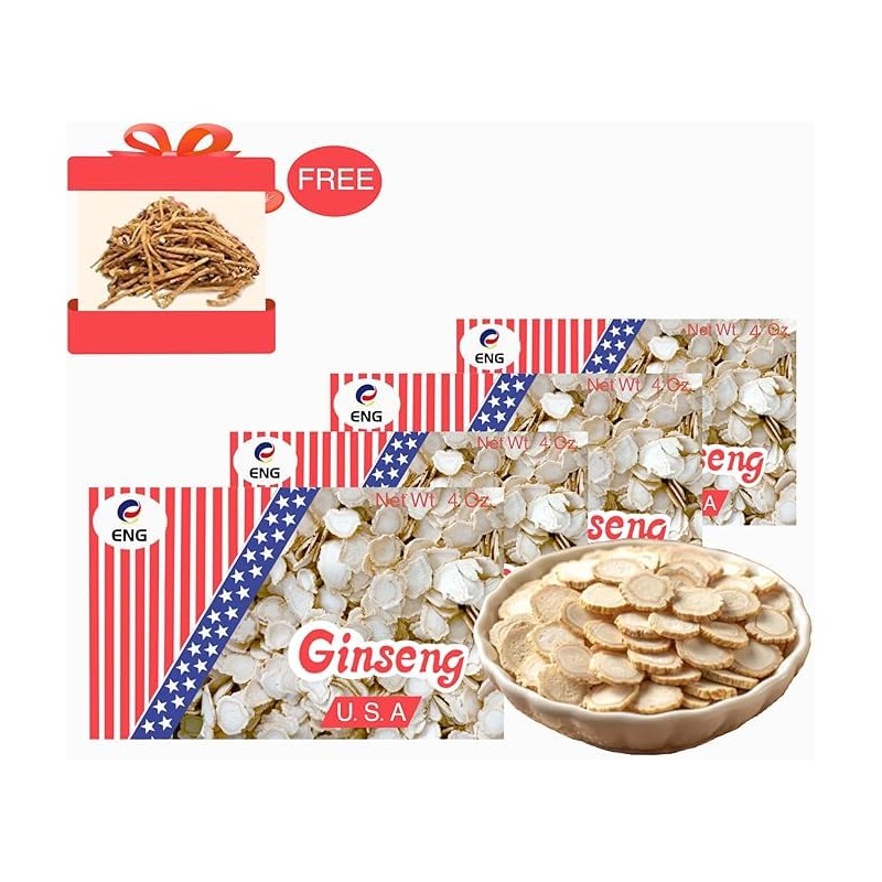 ENG ENG Wisconsin American Ginseng Long Slices – 4oz/Box –