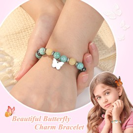 PINKDODO Valentines Day Gift for Kids Niece Gifts from Aunt Auntie, Niece Bracelets Birthday Christmas Gifts for Niece from Uncle Girls Jewelry Butterfly Bracelet