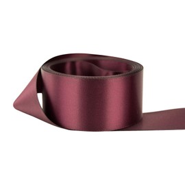 Ribbon Bazaar Double Faced Satin 2-1/4 inch Raisin 25 Yards 100% Polyester Ribbon
