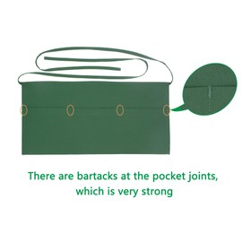 SEW UR LIFE Green Resist Water Waist Apron 3 Big Pockets Servers Half Apron Kitchen Restaurant Bistro Cafe Bar Pub Bakery for Baker, Servers, Waitress, Waiter(Thin Straps)