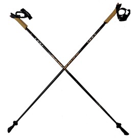 LEKI Nordic Walking Platinium Carbon Series Fixed Length Walking Poles 115cm Brown