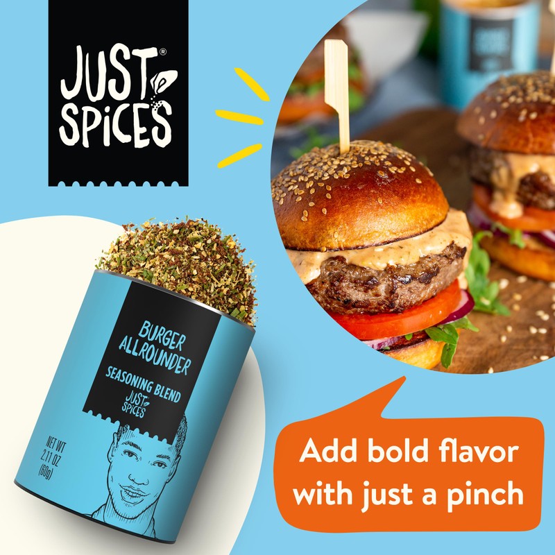 Just Spices Burger Allrounder, 2.11 OZ | Spice up Burgers
