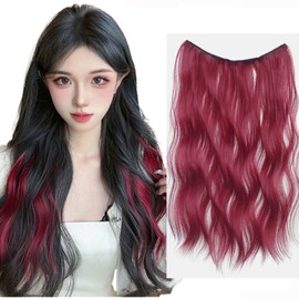VEVE & MIKI Hair Extension, Fluffy Curly Hair Extension, Long, 19.7 inches (50 cm), Easy to Install, Straight, Smooth Color, Festival, Gradient, One Touch, Partial Wig, Point Wig, Dance, Hair