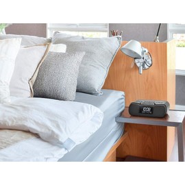 Sangean RCR-30 FM-RBDS/AM/Bluetooth/Aux-in Digital Tuning Clock Radio with USB Phone Charging and Sound Soother, Gray